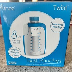 Kiinde Twist Pouches 8oz unopened box and 2 opened as discussed in comments.